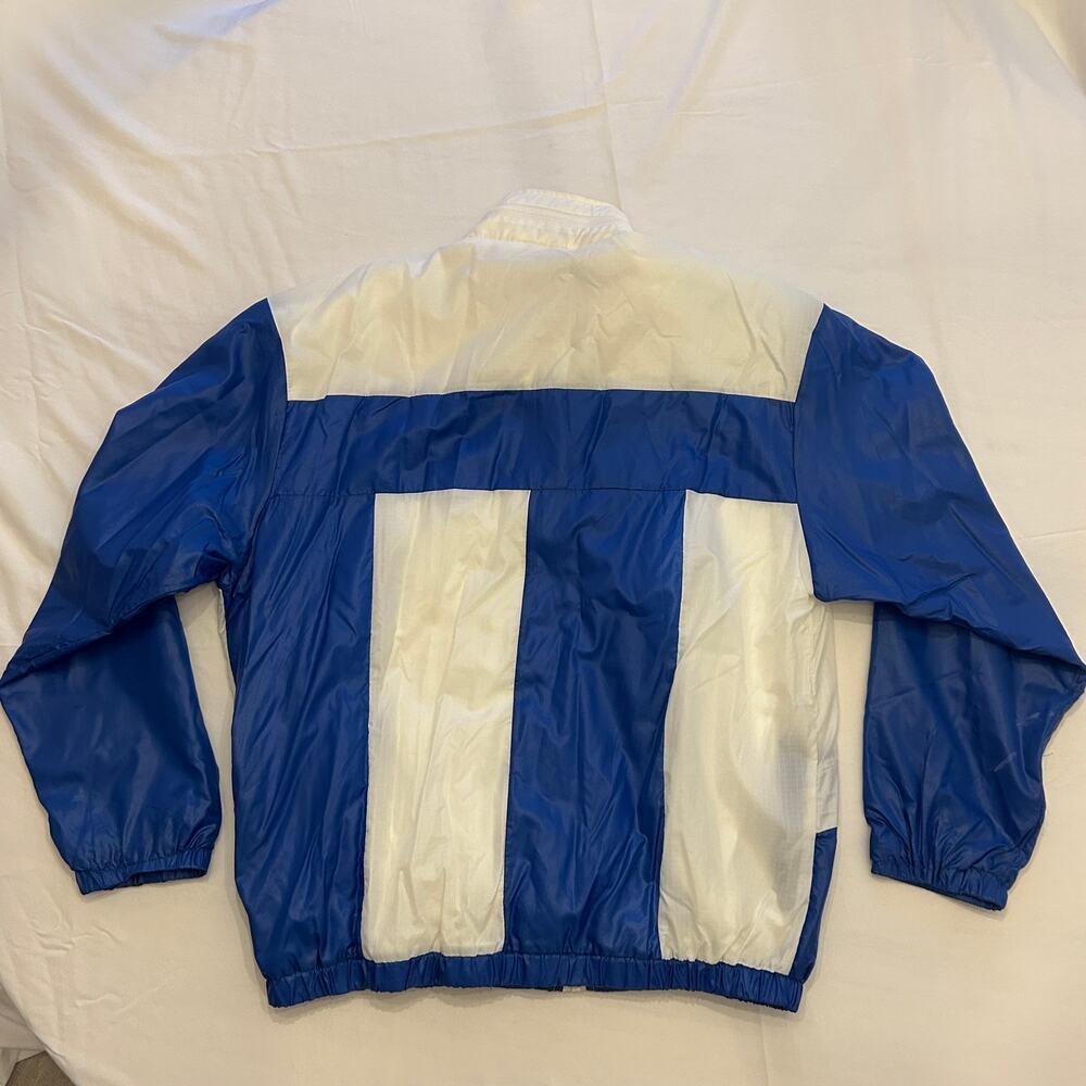 Vintage 90s Passport to Fitness Windbreaker Jacket | XL | Blue & White - Picture 2 of 12